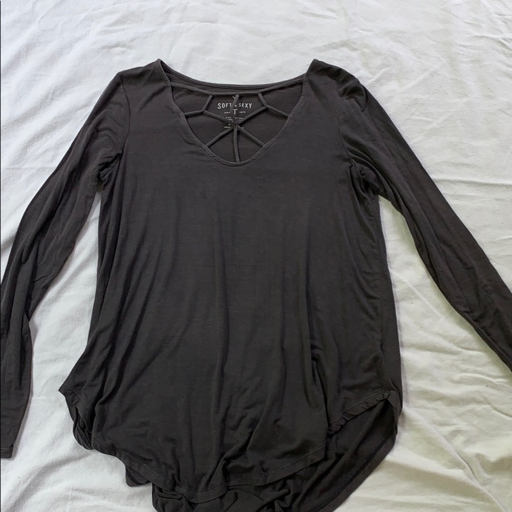 AMERICAN EAGLE soft & sexy long-sleeve cage detail